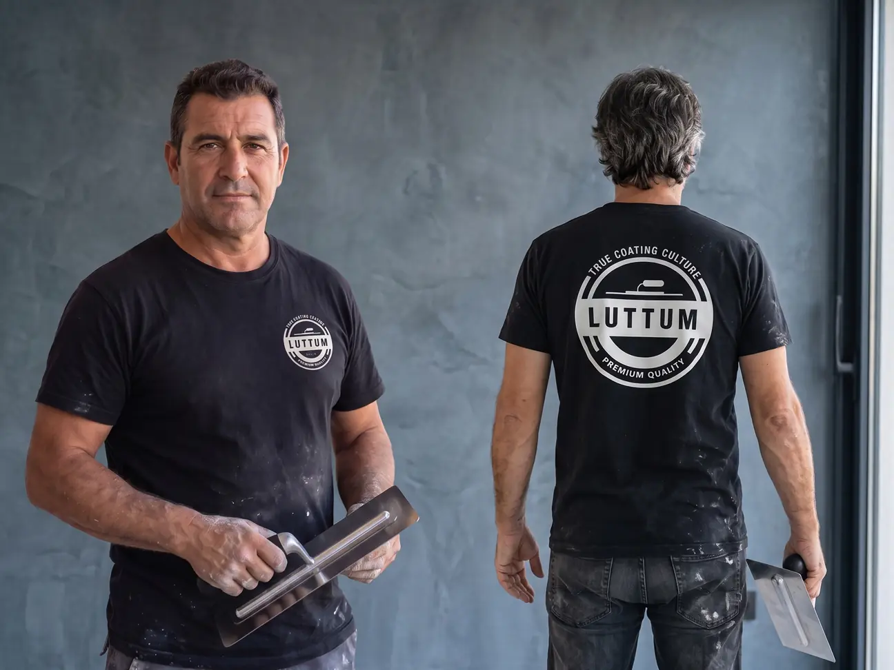 Aplicación de la identidad Luttum Concept en camisetas